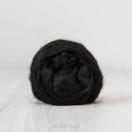 Jedwabna czesanka Tussah CZARNA