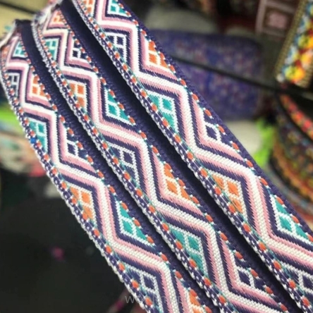 Tasiemka taśma aztecki etno folk boho 12mm żakardowa 