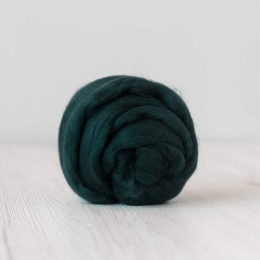 Wełna czesankowa 19mic ZIELEŃ BUTELKOWA merynos australijski 