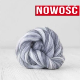Wełna czesankowa 19mic MELANŻ SZARY merynos australijski