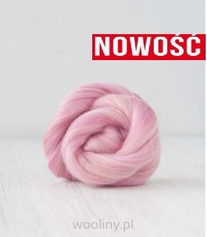 Wełna czesankowa  19mic MELANŻ RÓŻOWY merynos australijski