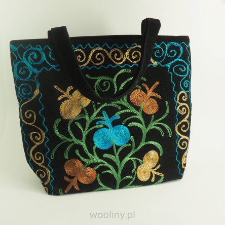 Torba czarna z aksamitu 