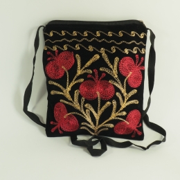 Torba uzbecka ze wzorami Suzani, haft obustronny tambour