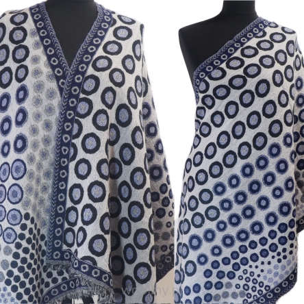 Damski wełniany szal dwustronny z wełny merynosów