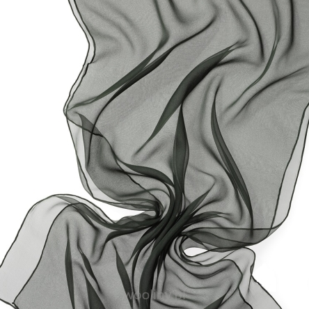 Szal jedwabny szyfon CIEMNOZIELONY 180x55cm do nuno filcowania