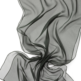 Szal jedwabny szyfon CIEMNOZIELONY 180x55cm do nuno filcowania