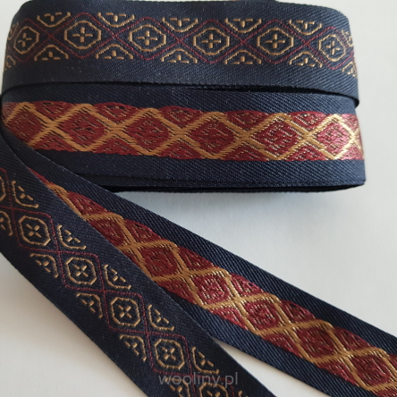 Tasiemka taśma żakardowa etno boho 25mm 