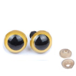 Bezpieczne oczka oczy plastykowe zaciskowe Miodowy 8mm