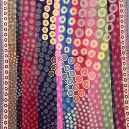 Damski szal ciepły z wełny merynosów Kolorowe kuleczki