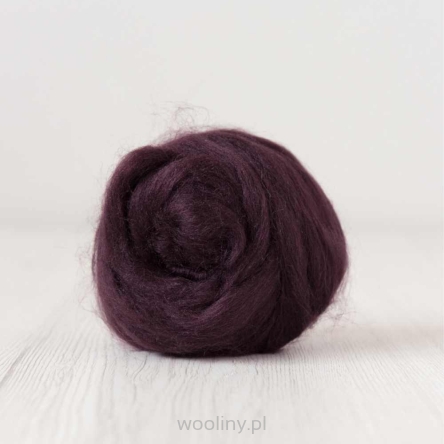 Jedwabna czesanka Tussah BAKŁAŻAN