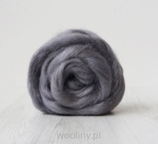 Alpaka czesanka wełniana SZARA