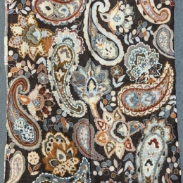 Damski szal kolorowy z wełny merino wyszywany w kwiaty