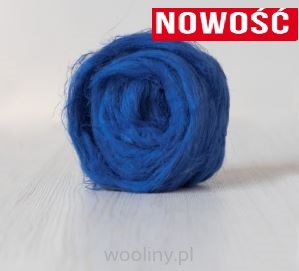 Czesanka lniana len barwiony NIEBIESKI