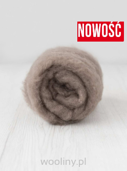 Wełna merynos w błamie do filcowania POPIÓŁ