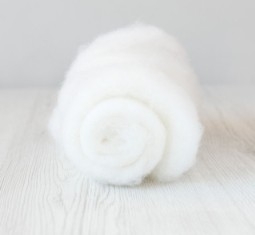 Wełna nowozelandzka w błamie do filcowania ŚNIEŻNA BIAŁA