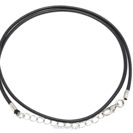 Czarny woskowany naszyjnik rzemyk z eko skóry 60 cm