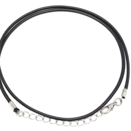 Czarny woskowany naszyjnik rzemyk z eko skóry 60 cm