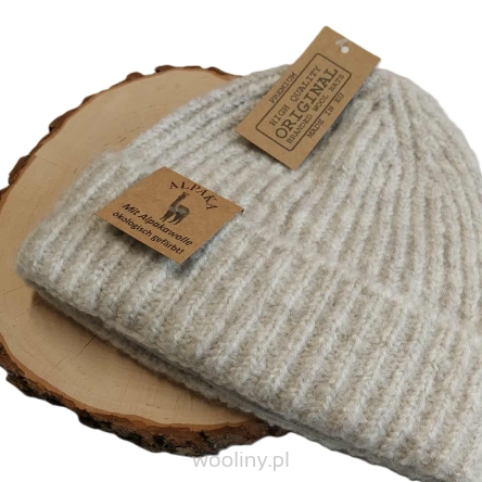 Ciepła czapka damska zimowa moher ALPAKA