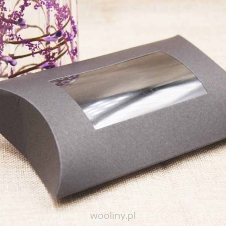 Czarne opakowanie poduszka pudełko kraft  z oknem 12*7cm