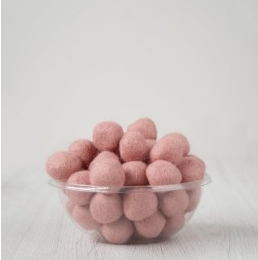 Kulka filcowa 2-2,5cm BRUDNY RÓŻ z wełny merynosów