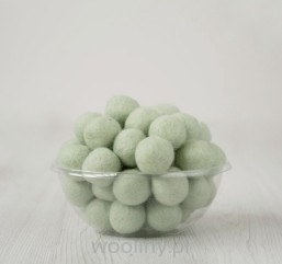 Kulki korale filcowe 2cm MIĘTA z wełny merynosów