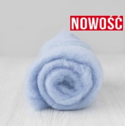 Wełna merynos w błamie do filcowania JASNY BŁĘKIT