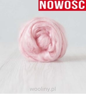 Czesanka wiskozy do filcowana RÓŻ PASTELOWY