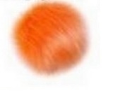 Pompon futrzany do czapki eko futro lis POMARAŃCZOWY