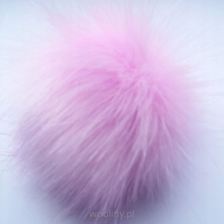 Pompon do czapki eko futra lis futrzany RÓŻ PUDROWY
