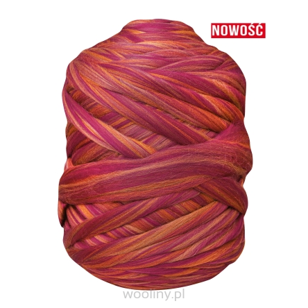 Wełna czesankowa do wyplatania koców 4,5kg MELANŻ BURGUNDU #147