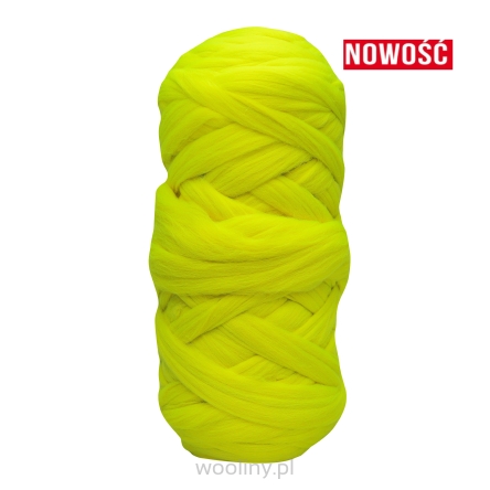 Wełna czesankowa NEONOWY ZIELONY #143 wałek 2kg do filcowania