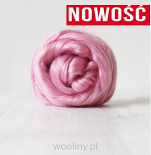 Czesanka wiskozy do filcowana RÓŻ PUDROWY 