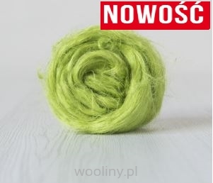 Czesanka lniana len barwiony JASNY ZIELONY