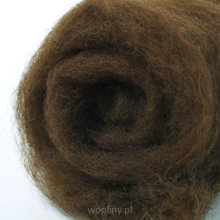 Wełna merynos w błamie do filcowania BRĄZOWY 214