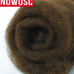 Wełna merynos w błamie do filcowania BRĄZOWY 214