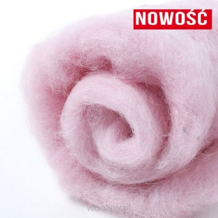 Wełna w błamie do filcowania RÓŻ PUDROWY