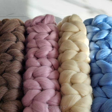 Kocyk czesankowy do sesji noworodkowej BRUDNY RÓŻ