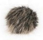 Pompon futrzany do czapki eko futro lis CZARNO-RUDY