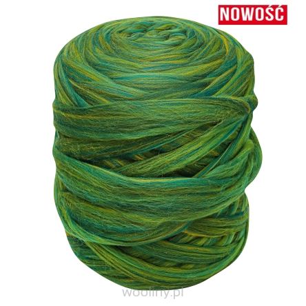 Wełna czesankowa polska Zielona Choinka #122 wałek 4,5kg