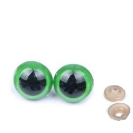 Bezpieczne oczka oczy plastykowe Zielone 8mm zaciskowe