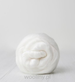 Czesanka wiskozy do filcowana BIAŁY BIELONY