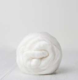 Czesanka wiskozy do filcowana BIAŁY BIELONY