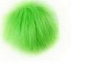 Pompon futrzany do czapki eko futro lis ZIELONY NEON